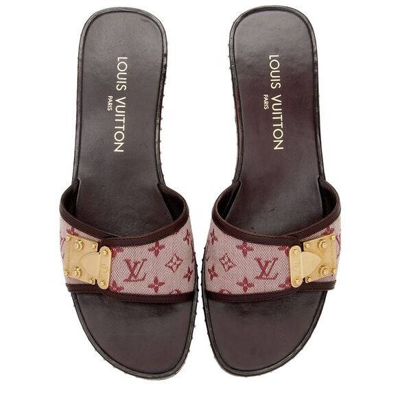 Louis Vuitton Monogram Denim Lock It Mule Sandals - Size 7.5 / 37.5 - Picture 5 of 8